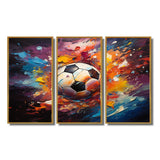 Soccer Ball Kaleidoscope II - 3-Piece Canvas Wall Art
