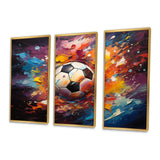Soccer Ball Kaleidoscope II - 3-Piece Canvas Wall Art