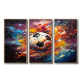 Soccer Ball Kaleidoscope II - 3-Piece Canvas Wall Art