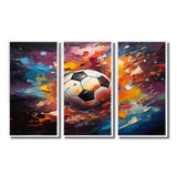 Soccer Ball Kaleidoscope II - 3-Piece Canvas Wall Art