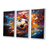 Soccer Ball Kaleidoscope II - 3-Piece Canvas Wall Art