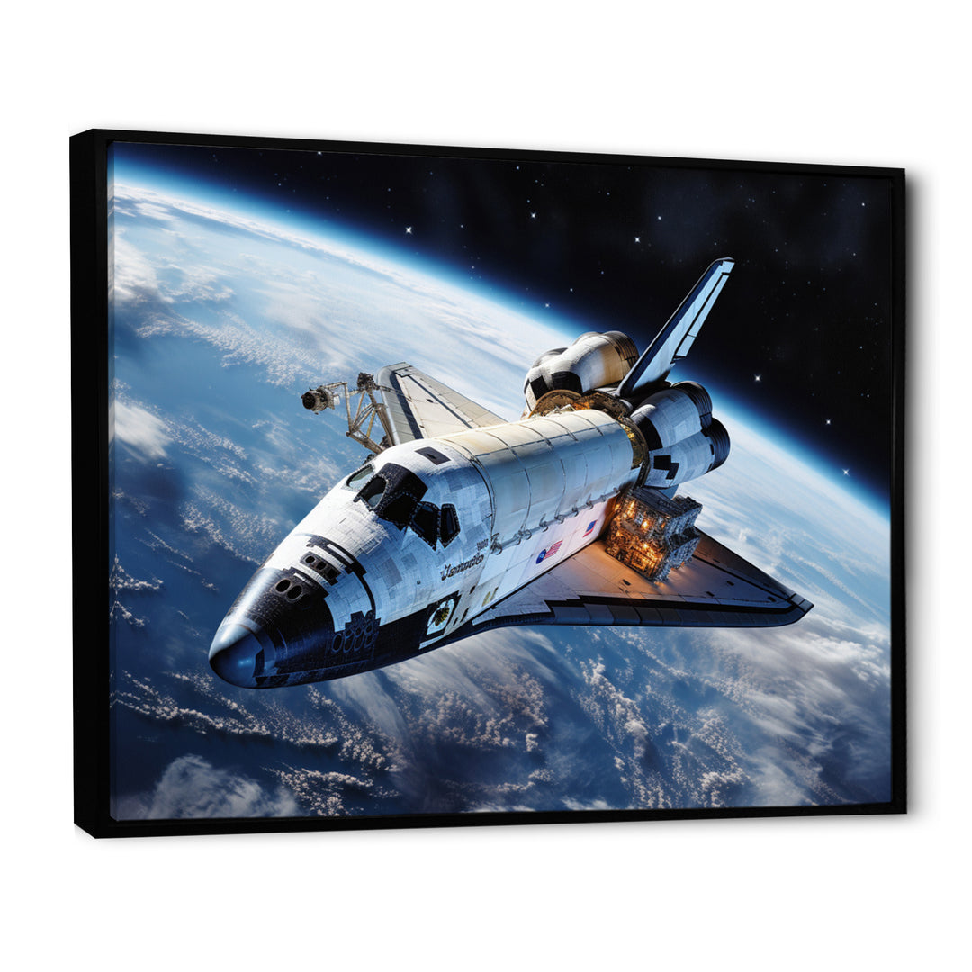 Shuttle In The Space I - Space Shuttle Canvas Wall Art