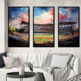 Abstract Baseball Stadium III - Canvas Wall Art Sets