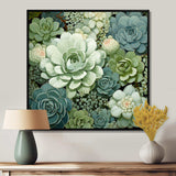 Green Succulents Flowers Serene Succulents IV - Floral Canvas Wall Art