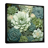 Green Succulents Flowers Serene Succulents IV - Floral Canvas Wall Art