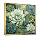 Green Succulents Flowers Serene Succulents IV - Floral Canvas Wall Art