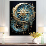 Symbols Crescent Moon And Stars - Fantasy Canvas Wall Art