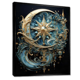 Symbols Crescent Moon And Stars - Fantasy Canvas Wall Art