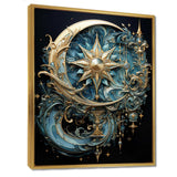 Symbols Crescent Moon And Stars - Fantasy Canvas Wall Art