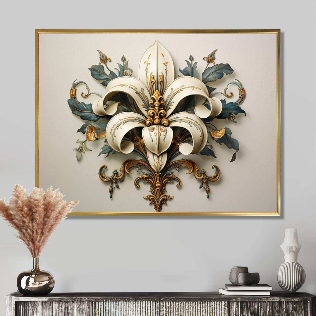 Fleur-De-Lis A Stylized Lilly Flower II - Fantasy Canvas Wall Art