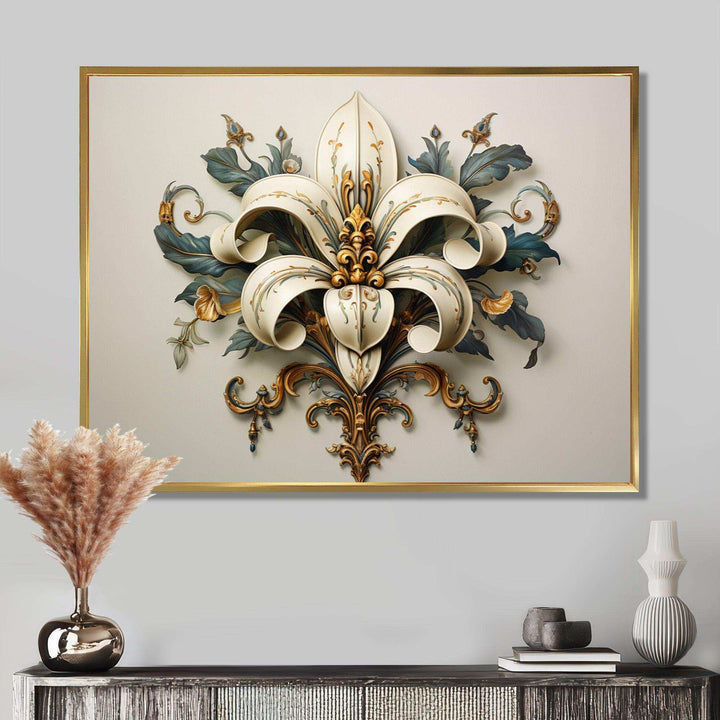 Fleur-De-Lis A Stylized Lilly Flower II - Fantasy Canvas Wall Art