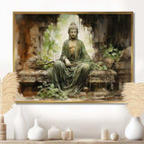 Thailand Ancient Buddha Ruins - Landscapes Canvas Wall Art