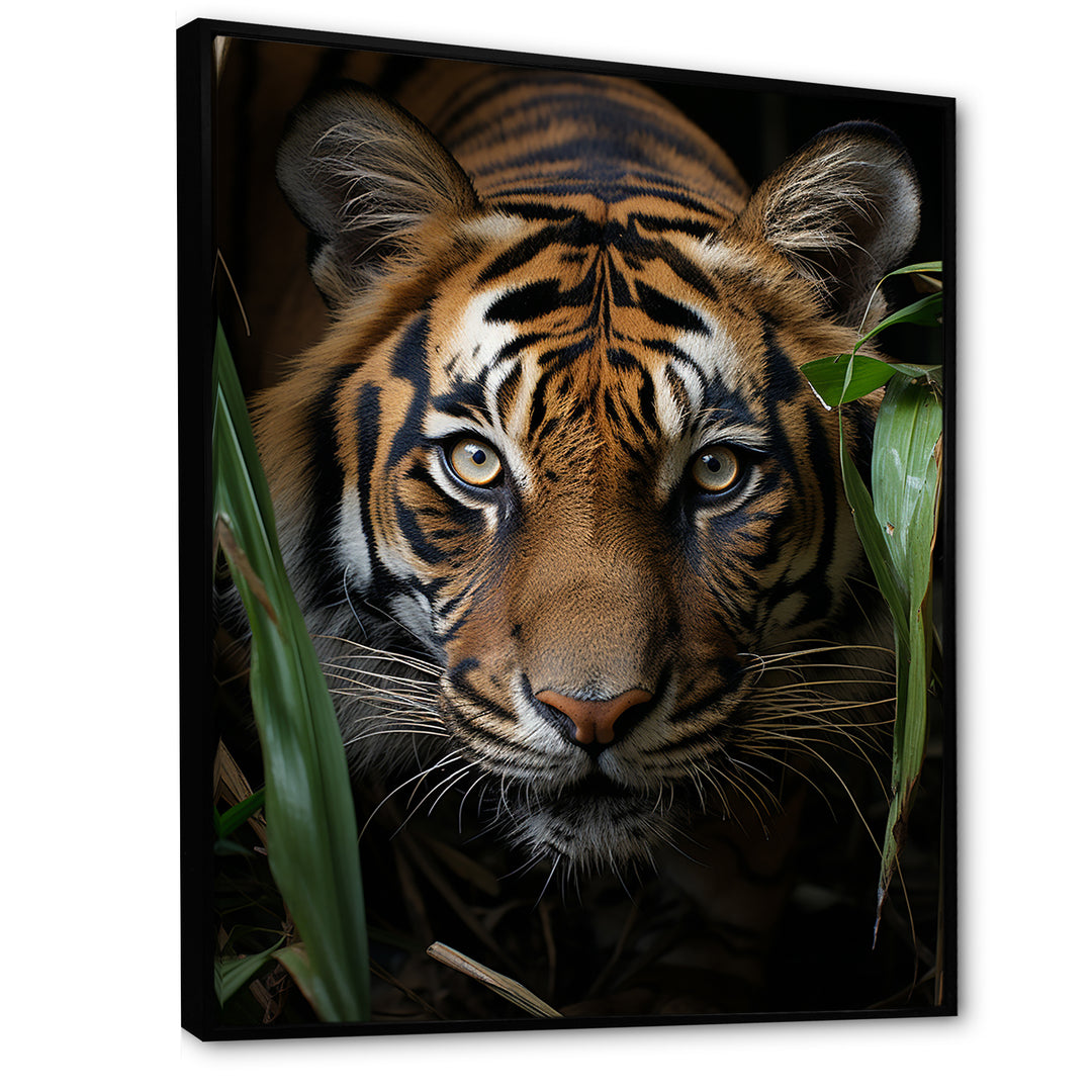 Tiger Portrait Vibrant - Tiger Large Canvas Wall Art