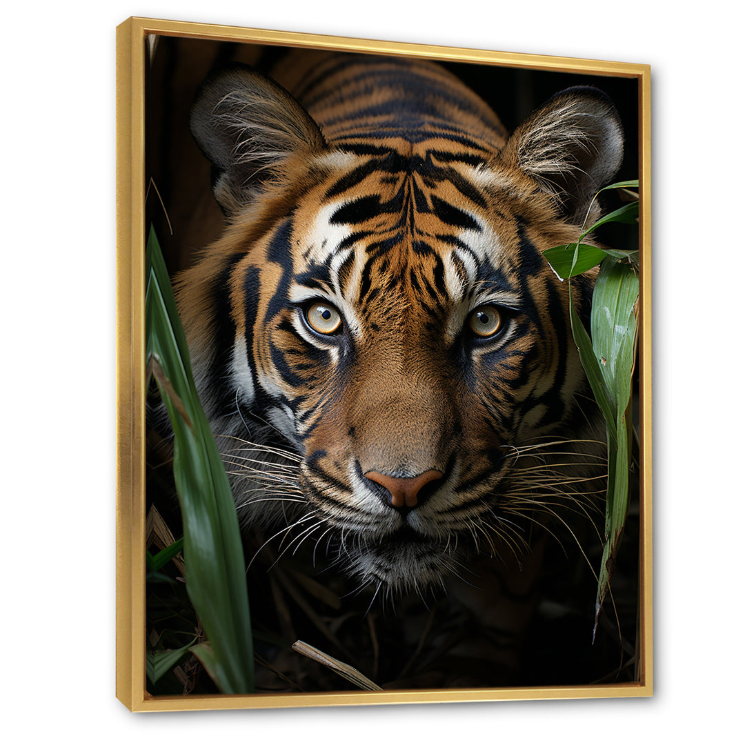 Tiger Portrait Vibrant - Tiger Large Canvas Wall Art