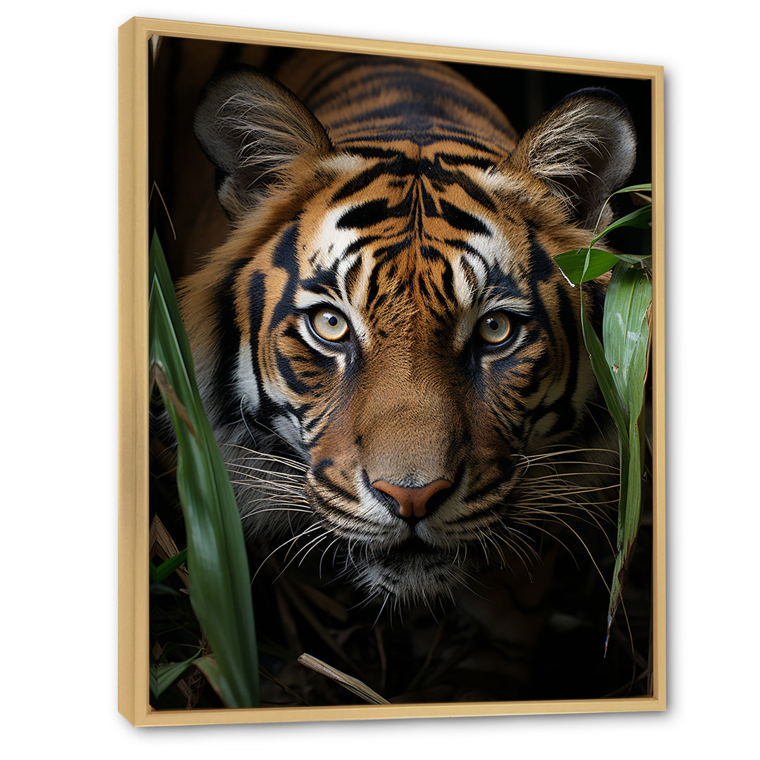 Tiger Portrait Vibrant - Tiger Large Canvas Wall Art