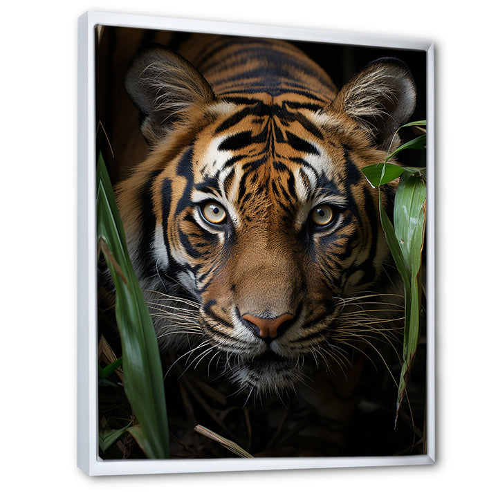 Tiger Portrait Vibrant - Tiger Large Canvas Wall Art