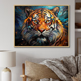 Tiger Roaring Majesty Geometric - Tiger Bedroom Wall Art