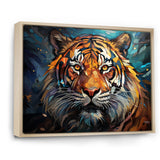 Tiger Roaring Majesty Geometric - Tiger Bedroom Wall Art