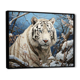 Snow Tiger Roaring Majesty Pastoral - Tiger Canvas Wall Art
