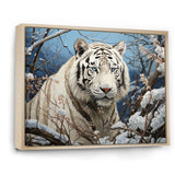 Snow Tiger Roaring Majesty Pastoral - Tiger Canvas Wall Art
