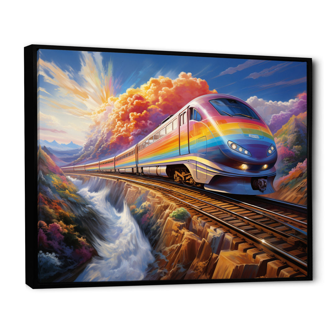 Rainbow Color Train 1950S I - Train Canvas Wall Art