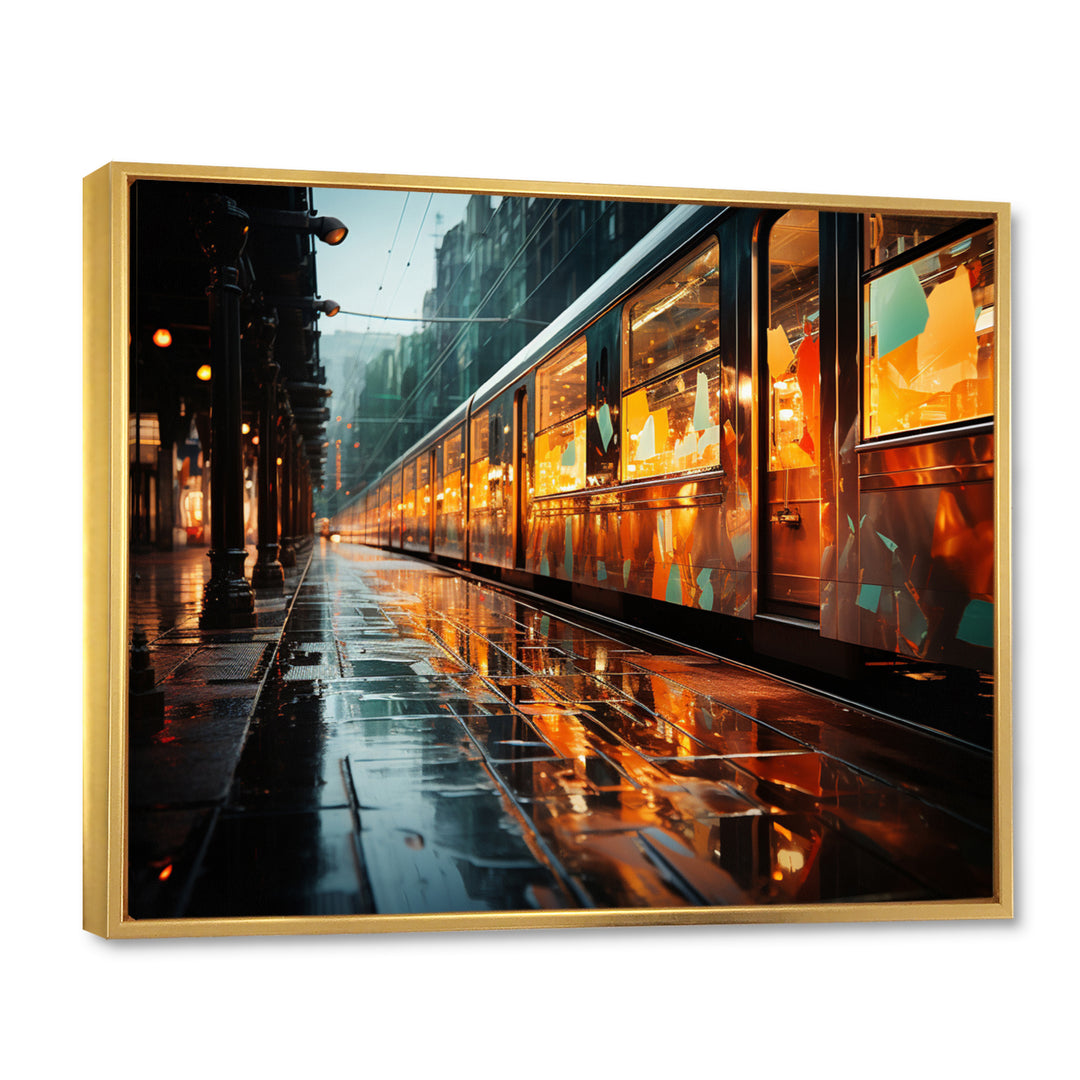 Abstracted Train Reflections I - Train Canvas Wall Art