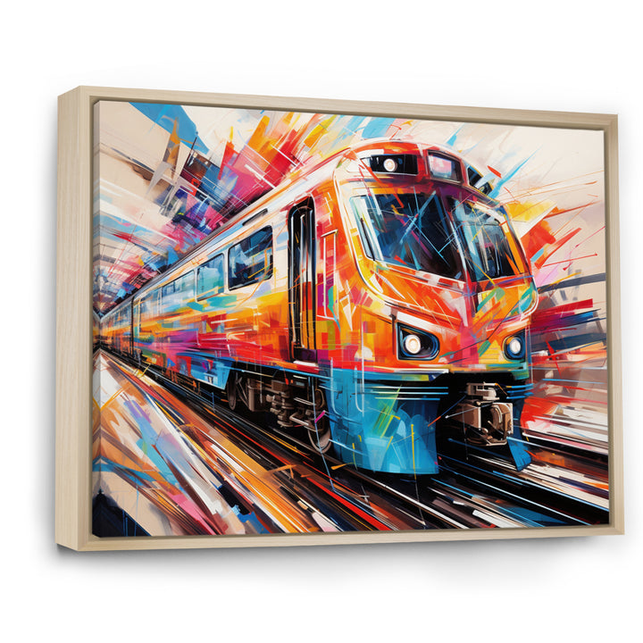 Train Fusion Of Lines - Train Canvas Wall Art