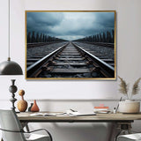 Train Minimalist Tracks II - Transportation Canvas Wall Art