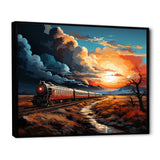 Train Sublime Sunset Landscapes - Train Canvas Wall Art