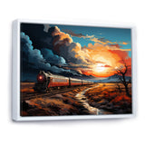 Train Sublime Sunset Landscapes - Train Canvas Wall Art
