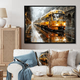 Yellow Train Translucent Rhythms I - Train Canvas Wall Art