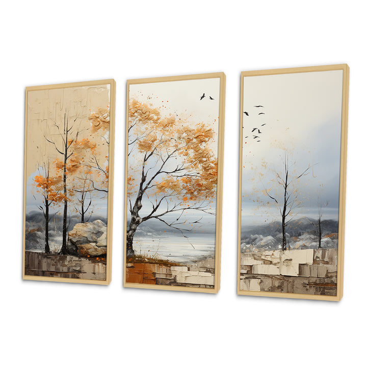 Orange Tree Autumn Patchwork Acrylic II - Multi-Panels