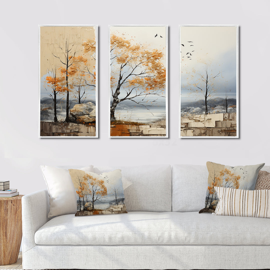 Orange Tree Autumn Patchwork Acrylic II - Multi-Panels