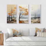 Orange Tree Autumn Patchwork Acrylic II - Multi-Panels