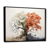 Coral White Tree Duality - Landscapes Canvas Wall Art