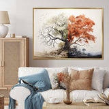 Coral White Tree Duality - Landscapes Canvas Wall Art