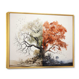 Coral White Tree Duality - Landscapes Canvas Wall Art