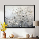 Grey Tree Monochrome Reverie - Floral Canvas Wall Art