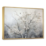 Grey Tree Monochrome Reverie - Floral Canvas Wall Art