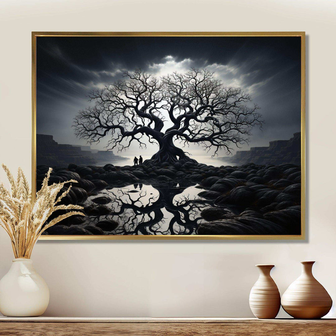 The Contrast Tree Monochrome II - Floral Canvas Wall Art