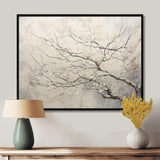 Tree Monochrome Whispers Of Beige - Floral Canvas Wall Art