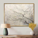 Tree Monochrome Whispers Of Beige - Floral Canvas Wall Art