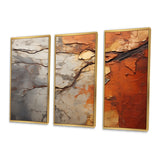 Orange Grey Abstract Redwood Tree Collage - Split Panel Canvas Art