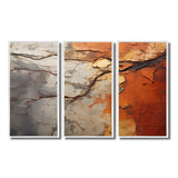 Orange Grey Abstract Redwood Tree Collage - Split Panel Canvas Art
