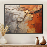 Orange Grey Abstract Redwood Tree Collage - Floral Canvas Wall Art