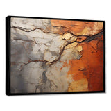 Orange Grey Abstract Redwood Tree Collage - Floral Canvas Wall Art