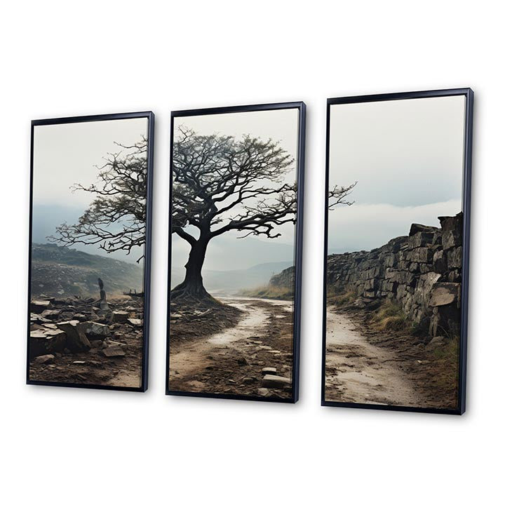 Brown Tree In Field - Multi-Panels