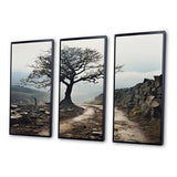 Brown Tree In Field - Multi-Panels