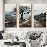 Brown Tree In Field - Multi-Panels
