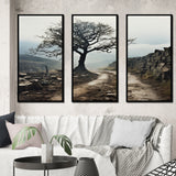 Brown Tree In Field - Multi-Panels